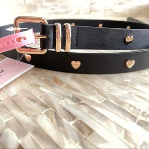 New Juicy Couture Heart stud Black Belt M/L